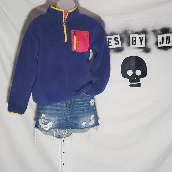 Polo Ralph Lauren 1/4 Zip Teddy Fleece Jacket Sz L (12-14) NWT - Picture 1 of 16